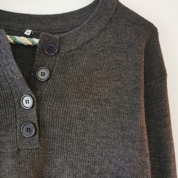 Grey Knit Henley Top - Picture 2 of 9